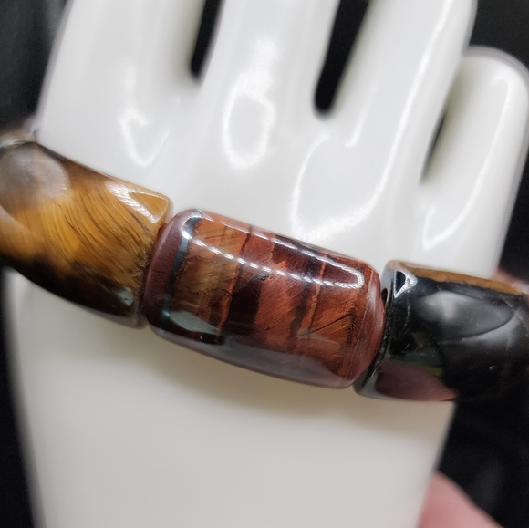 Tiger Eye Multi Color Stretch Bracelet - Picture 7 of 8